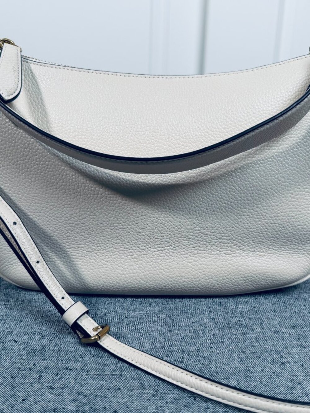 NWOT COACH Sutton Handbag/Crossbody in Chalk Polished Pebble Leather - Picture 8 of 14